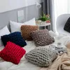 Cuscino/cuscino decorativo Cuscino per divano quadrato a treccia quadrata Cuscino per divano fatto a mano per la casa Cuscino/decorativo