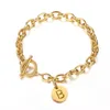 Braccialetti di fascino iniziale oro argento colore acciaio inossidabile 26 lettere alfabeto braccialetto per le donne ragazze gioielli di moda A323Charm Kent22