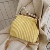 Evening Bags Fairy Pearl Pleated Small Bag 2022 Summer All-match Messenger Chain Fashion Shoulder Clip BagEvening EveningEvening