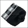 Party Hats New Autumn Winter Woolen Hat Creative Woman Square Grid Lattic Dhagv