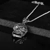 Fashion Vintage Leaf Skull Alloy Titanium Steel Pendant Hip Hop Stainless Steel Necklaces For Men Goth Jewelry Accessories Gift