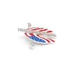 10 st/mycket American Flag Brosch Crystal Rhinestone Emamel Cross Shape 4: e juli USA Patriotiska stift för gåva/dekoration