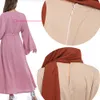 dames moslimjurk lange rok plus size herfst gewaad pure kleur elegante vrouwelijke jurk geen sjaal