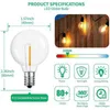 3Pcs G40 Led Replacement Light Bulbs, E12 Screw Base Shatterproof LED Globe Bulbs for Solar String Lights Warm White H220428