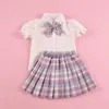 Clothing Sets Girls Plaid Jk Uniform Set Elementary School Pupils Pleated Skirt Group Performance College Style Fashion Western 2022Clothing