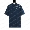 22SS Männer Designer T-Shirts gestrickt T-Shirt Trompeter Brief drucken Kurzarm Mann Rundhalsausschnitt Paris Streetwear blau xinxinbuy XS-L249l