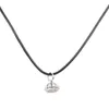 Hangende kettingen modeketting ketting ketting collier Tibetaanse zilveren kleur statement wasachtige touw ketens geliefden geschenken chokers sieraden 18 "a887p