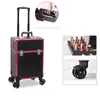 Cosmetische kast Meerlagige doos met grote capaciteit Nagel Tattoo Rolling Bagage Bag Make -up Multifunctionele trolley koffer Travel J220708 J220708