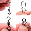 50PCS/ Box Fishing Connector Swivels Pin Bearing Pesca Rolling Swivel Fishing Snap Fishhook Lure Fish Hook Tackle