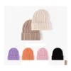 Beanie/Skull Caps Autumn Winter ADT Sticke Hat For Man Woman Solid Color Skl Beanies Warm Hats Drop Delivery Fashion Accessories Sc Dhoye
