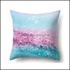 Taie d'oreiller Fournitures de literie Textiles de maison Jardin Ll Taie d'oreiller Couleur unie Glitter Sier Paillettes Bling Throw Pill Dhtin