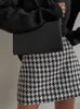 MSFancy Plaid Mini Rok Dames Zwart Wit Mode Officiële Faldas Mujer Koreaanse stijl Hoge taille Korte Jupe 220317