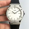 O designer masculino relógio máquinas automáticas 316 pulseira de borracha de aço fino relógio esportivo tamanho 45mm