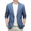 Blazers for Men Blue Casual Suit Jackets Plaid Slim Fit Outwear Youth Man Suits Eleganta Luxury Coats Spring and Autumn Korean 220514