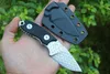 Zelfverdediging Kleine Rechte Vaste Mes Damascus Blade Zwart G10 Handvat Tactical Rescue Pocket Jacht EDC Survival Tool Messen 06596