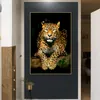 Affiches de léopard de marche imprimées, peinture sur toile d'animaux sauvages, images HD, décoration murale de panthère, image pour décor de salon