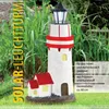 Solar Power LED Lighthouse Light z obrotową wiązką CM Home Ogród Ogród Dekoracja ogrodzenia Lampa Lampa Fairy Light J220531