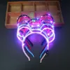 Led Toys Cat Ear Headband Light Up Party Glödande Tillbehör Kvinnor Flicka Blinkar Hårband Sticks Fotboll Fan Concet Cheer Halloween Xmas Presenter