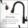 Kitchen Sink Faucets With Pl Down Sprayer Sier Black Stainless Steel Single Hole Handle Mtifunction Rotation Mixer Taps Drop Delivery 2021 F