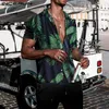 Camicie rosse hawaiane estive Camicie tropicali Camicie floreali da uomo Top Camicia casual Manica corta in cotone Bottone Chemise Allentato Vacanza al mare 220623