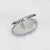 100 stücke Spitze Pill Box Silber Leere Rhombus Metall Pille Container Oval Aufbewahrungsbox 2 Fächer