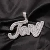 Colar de diamante de jóias de hip -hop Nome personalizado Nome da Iced Out Cadeias Cúpulas de Zircônia cúbica Conjunto de cobre com diamantes 18k Colar de letra de ouro