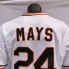 Willie Mays Jersey Vintage 1951 crème gris noir mode joueur Fans pull Orange blanc Hall of Fame Patch