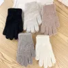 Fünf Finger Handschuhe Paar Winter Vollfinger süße Plüsch warme Reitfäden Mädchen Frauen weibliche Mode flauschige Fäustlingefive