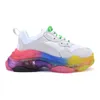 Designers Casual Shoes Triple S Clear Sole Paris 17Fw Sneakers Old Dad Men Women Platform Large Black Pink Red Neon Green Crystal Sports