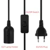 EU US Plug 1.8m Power Cord Cables E27 Lamp Base Holder With Switch Wire For Pendant Fixture Hanglamp Suspension Socket