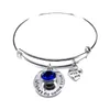 Braccialetto in filo d'acciaio regolabile Birthstone Wish Do Come True Love Bracciale con ciondoli Gioielli per regalo per ragazza da donna