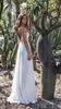 New Wedding Dress Sexy Hollow Lace Long Maxi Dress Chiffon V Neck Backless Party Beach Wedding Party Gown Vestido De Fiesta De Boda