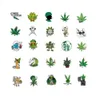 50Pcs Panda Leaves Sticker Plant Character Smoking DIY Stickers For Guitar Kids Tay Game Motorcycle Car Skateboard Luggage Decals