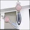 Konst och hantverk Natural Rose Quartz Turquoise Stone Bokmärke smycken tillbehör lärande material sport2010 droppleverans dhjak