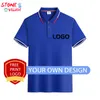 Polo personalizzata di marca di moda da uomo estiva slim fit manica corta tinta unita donna top casual abbigliamento da lavoro fai da te 220722