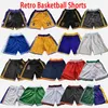 49 Astros Basketball Shorts 76 Retro All Gedrukte Ster # 24 # 8 Team Print Korte Sport Wear Broek met Pocket Vintage Klassieke broek Topkwaliteit