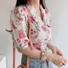 Polos kobiet Nieuwe Borduren Kant Transparante Women Bluzki Zomer Tops Femme Casual Vrouwen Shirt Korte Mouw Meisjes Blouse 2022women's W.