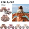 Wide Brim Hats Beautiful Summer Sun Hat Vintage Leopard Print Visor Cute Bowknot Empty Top Straw Birthday Gift For FriendsWide