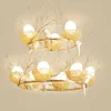 Hanger lampen rond led hangende lamp Noordelijke lichten slaapkamer lampara techo congante woonkamer vogels nest hanglamp luminaire suspenduten