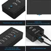 Hubs 2022.USB 2.0 HUB 10 PORT ABS med 12V Power Adapter High Speed ​​USB Data Splitter för bärbara datortillbehör 1M CABLEUSB