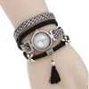 Wristwatches Original Tassel Pendant Design Quartz Watches Vintage Leather Women Bracelet Watch Multilayer Charming Jewelry