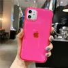 Tampa traseira de telefone colorida fluorescente neon para iPhone 12 13 mini 7 8 Plus Soft TPU Clear Case para iPhone 12 13 11 Pro xr x xs max shockproof