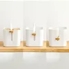 Tissues Box Holder Luxury White Plastic Lifting Paper Tissue Box With Bamboo Cover Modern Decorative Tissue Box YFAX3205