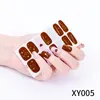 Partihandel DIY Fashion Nail Stickers 14 Tips Guldstämpel Starry Sky Nails Art Decal Flower Sticker