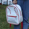 DHL50PCS Ryggsäckväska Student Canvas Baseball Patchwork Stripes Skriver ut stor kapacitet Crossbody Bag