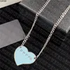 Designer Heart Pendant Letter Printed Necklace Women Men Hip Hop Necklace Silver Chain Necklaces For Party