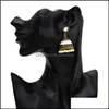 Dangle Chandelier Earrings Jewelry Vintage Ethnic Gypsy Bell For Women Boho Ladies Retro Round Tassel Hollow J Dhgyp
