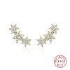 Stud Real 925 Sterling Silver Flower Diamond Earrings For Women Girls Ins Piercing 18k Gold Plated Ear Ring JewelryStud Dale22 Farl22