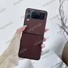 Cas de téléphone de créateur de mode pour Samsung Galaxy Zflip 3 4 Zflod 2 3 4 TPU TPU Cuir Print Luxury Cell Telephone Cover 9396149