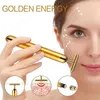 24K Or Électrique Facial Roller Beauty Bar Vibrant Visage Masseur T Forme Ascenseur Anti-Rides Peau Serrage Raffermissant Outil 220510